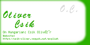 oliver csik business card